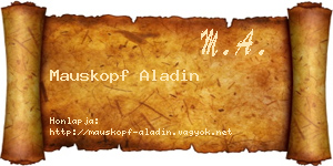 Mauskopf Aladin névjegykártya